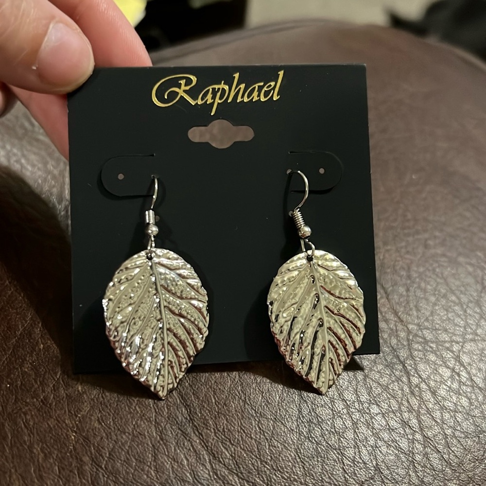 3/$18 Raphael 2” Leaf Pierced Earrings - 2” Long - New - Lot 466